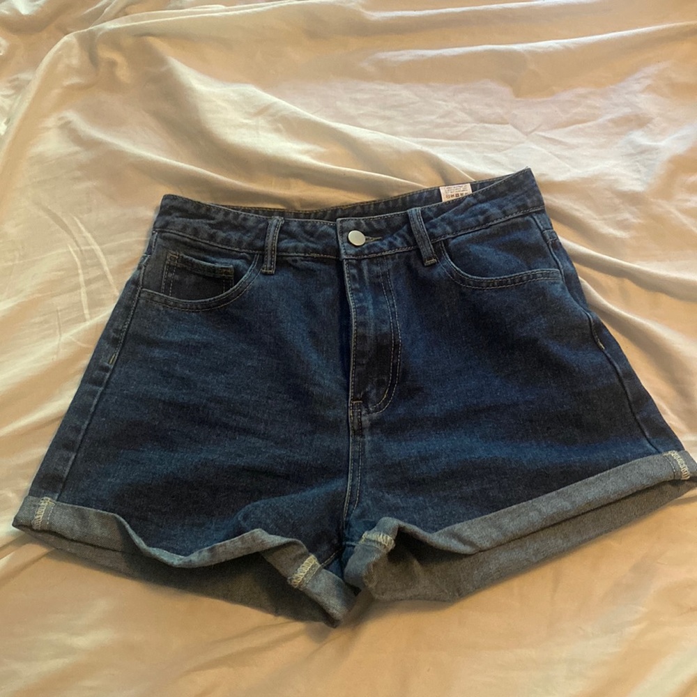 High waisted jean shorts